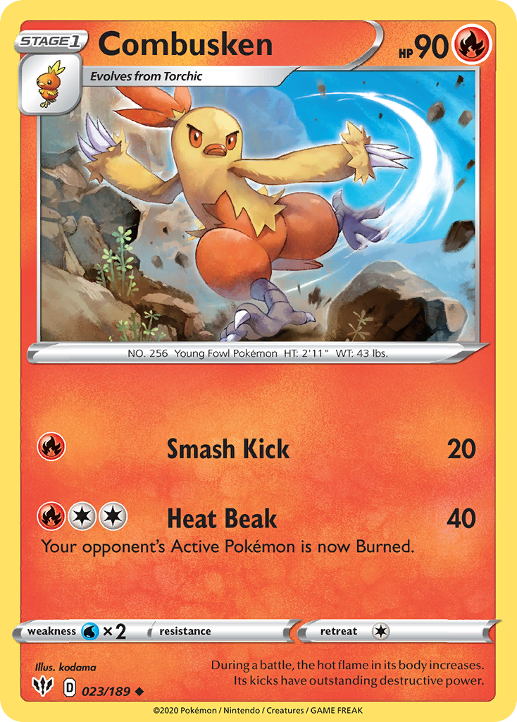 Combusken (023/189) [Sword & Shield: Darkness Ablaze] | Mega City Incorporated