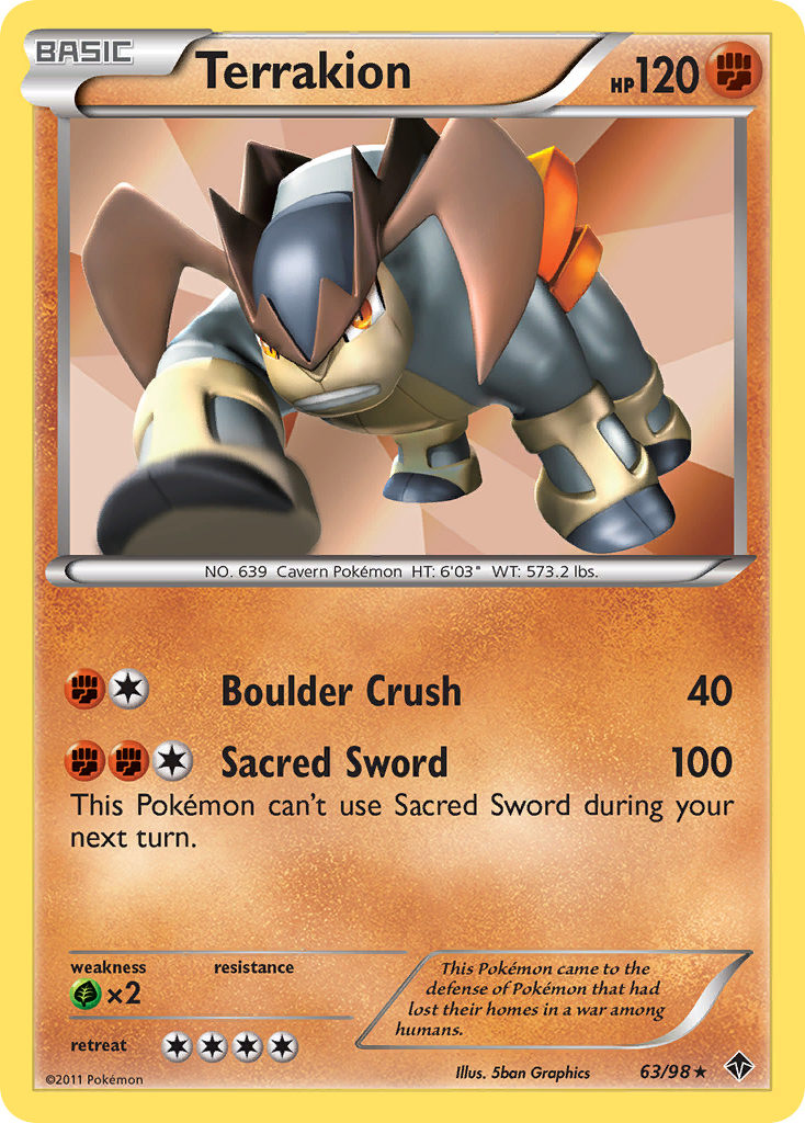 Terrakion (63/98) [Black & White: Emerging Powers] | Mega City Incorporated