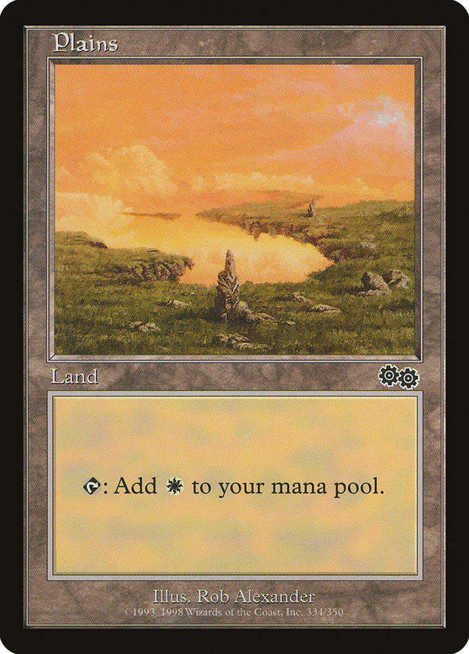 Plains (334) [Urza's Saga] | Mega City Incorporated