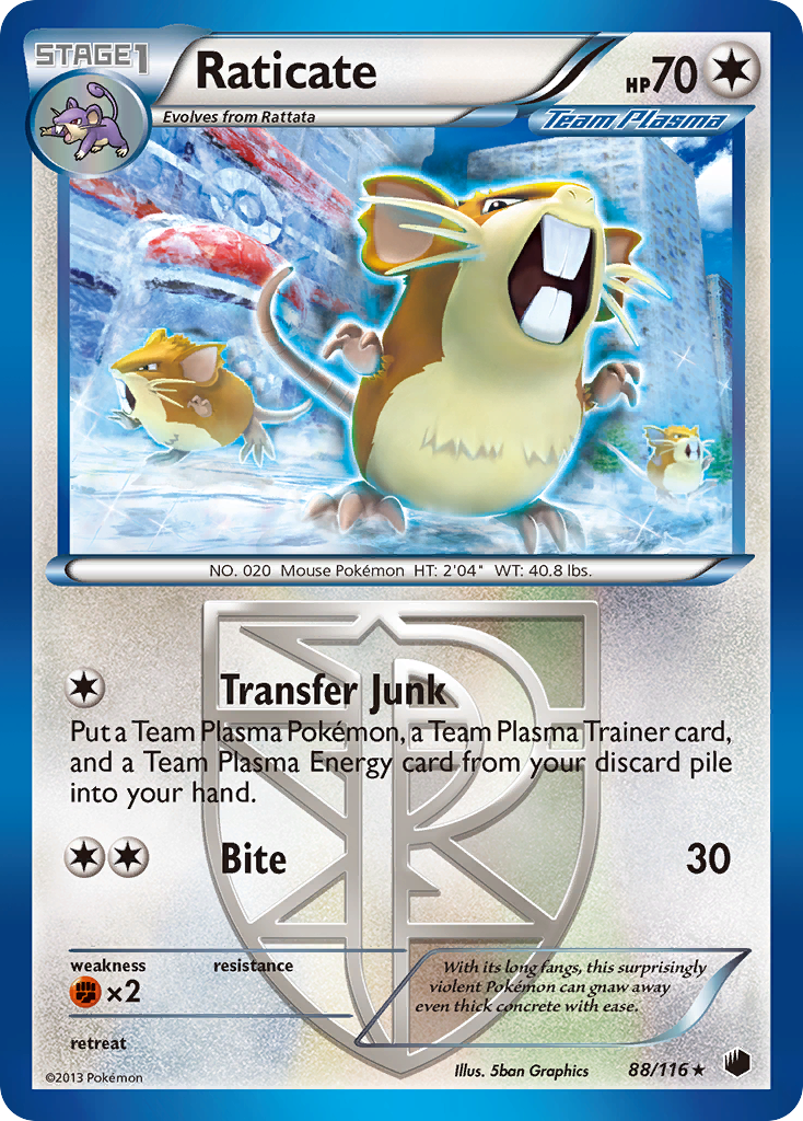 Raticate (88/116) [Black & White: Plasma Freeze] | Mega City Incorporated