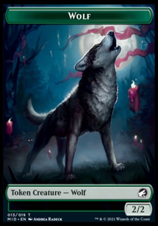 Wolf // Zombie (015) Double-sided Token [Innistrad: Midnight Hunt Tokens] | Mega City Incorporated