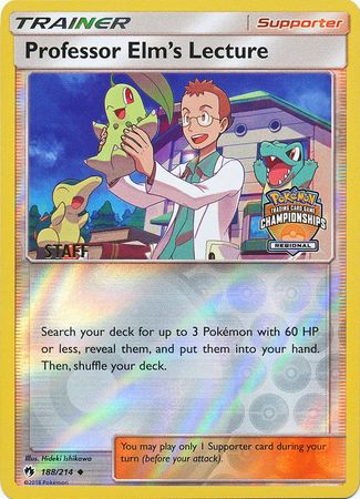 Professor Elm's Lecture (188/214) (Regional Championship Promo Staff) [Sun & Moon: Lost Thunder] | Mega City Incorporated