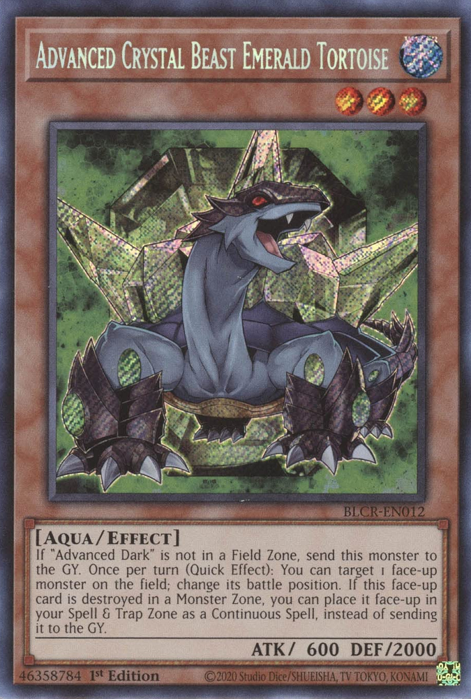 Advanced Crystal Beast Emerald Tortoise [BLCR-EN012] Secret Rare | Mega City Incorporated