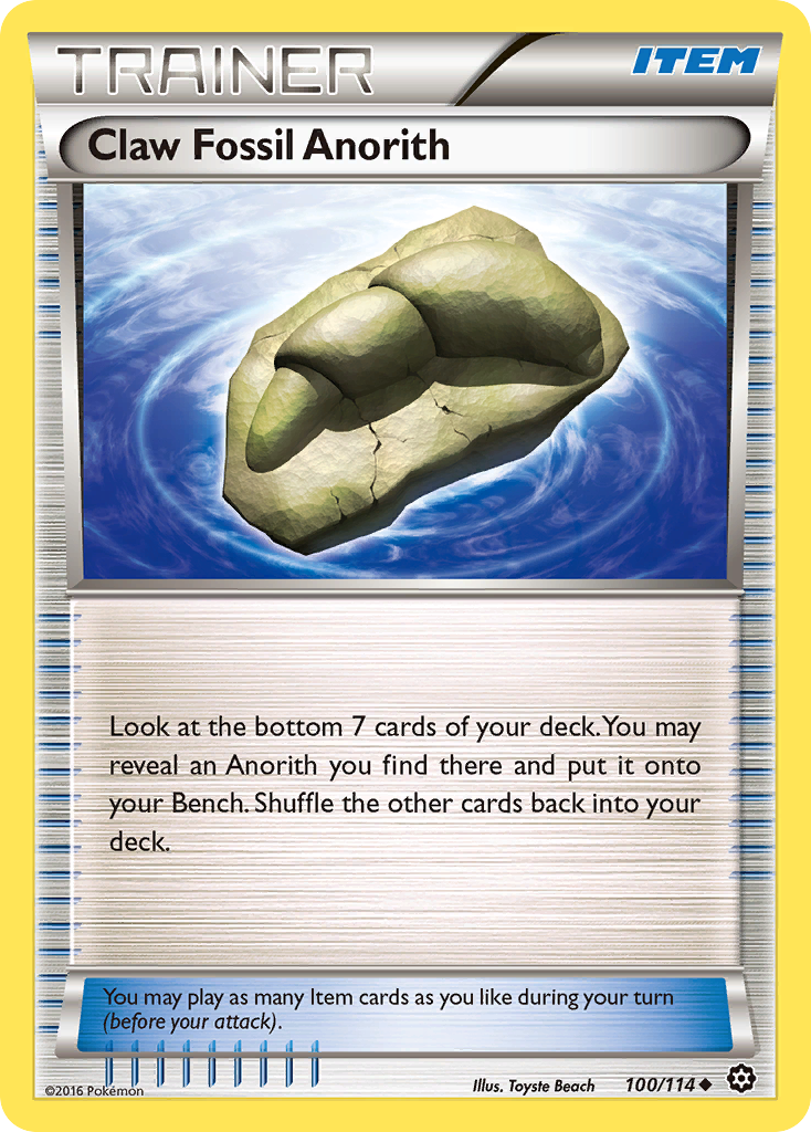 Claw Fossil Anorith (100/114) [XY: Steam Siege] | Mega City Incorporated