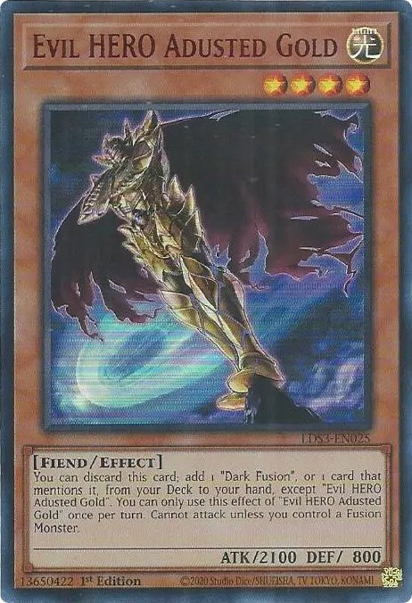 Evil HERO Adusted Gold (Red) [LDS3-EN025] Ultra Rare | Mega City Incorporated