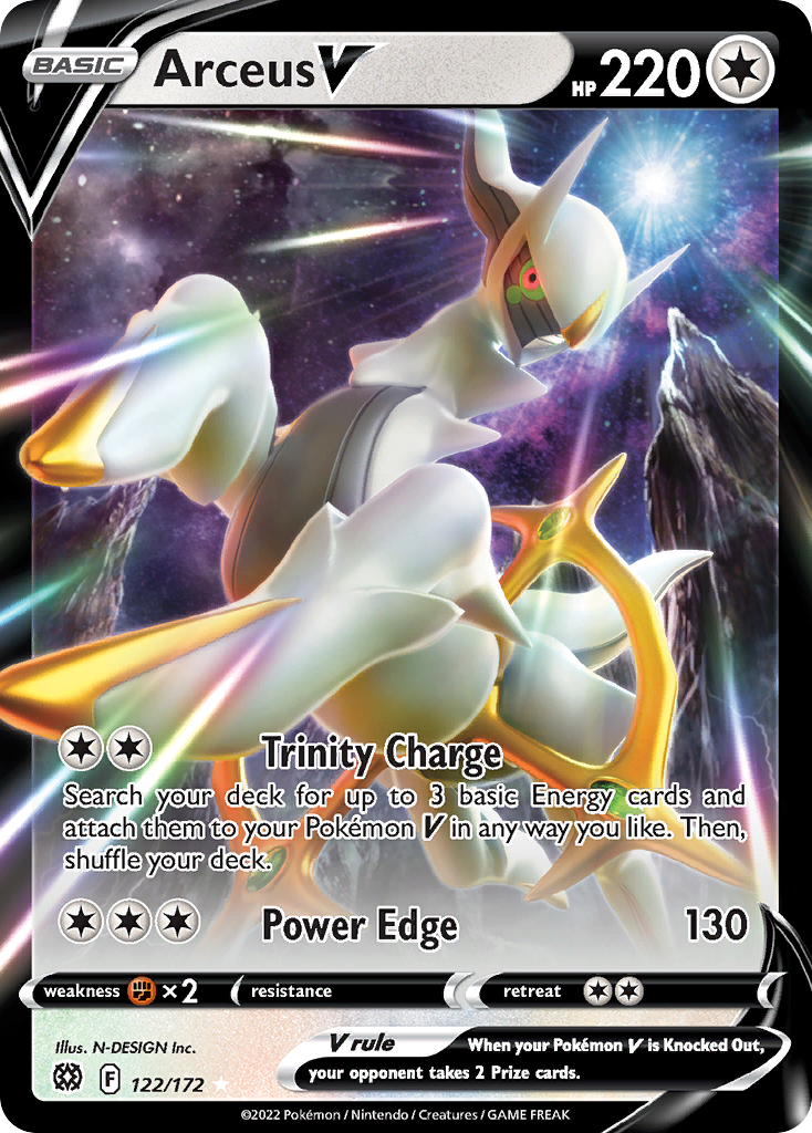 Arceus V (122/172) (Metal Card) [Sword & Shield: Brilliant Stars] | Mega City Incorporated