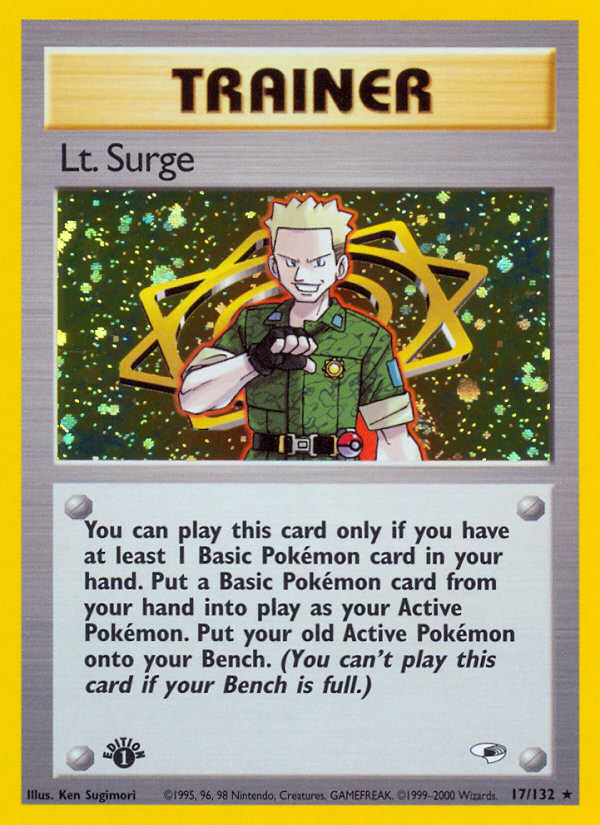 Lt. Surge (17/132) [Gym Heroes 1st Edition] | Mega City Incorporated