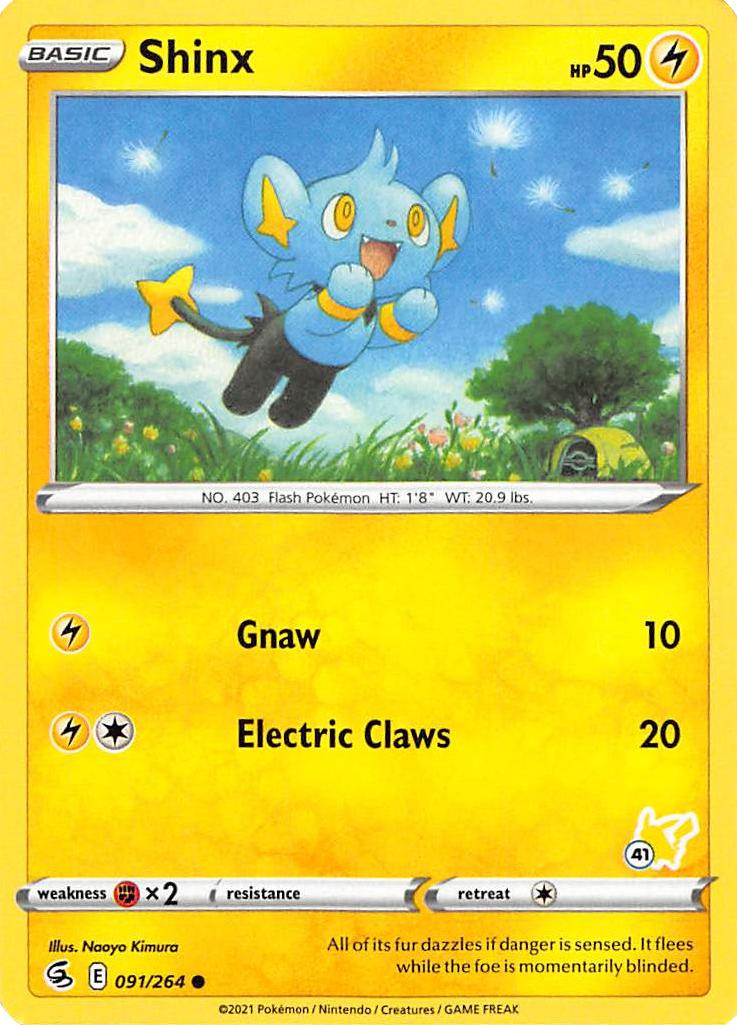 Shinx (091/264) (Pikachu Stamp #41) [Battle Academy 2022] | Mega City Incorporated