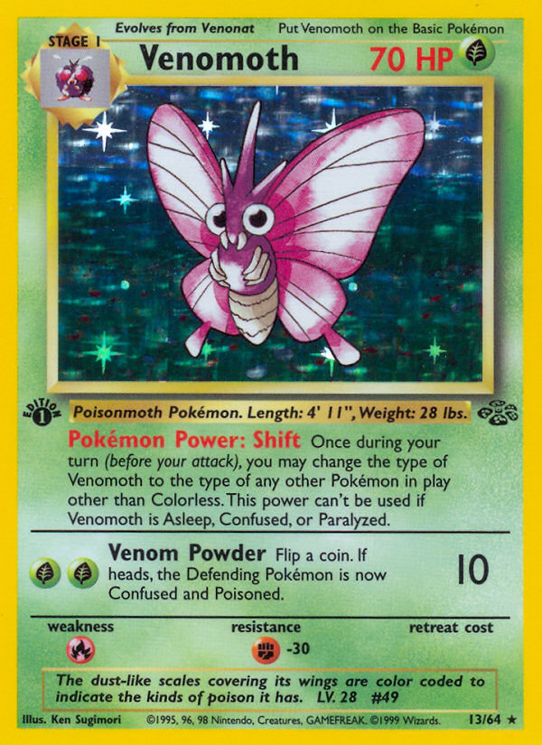 Venomoth (13/64) [Jungle 1st Edition] | Mega City Incorporated