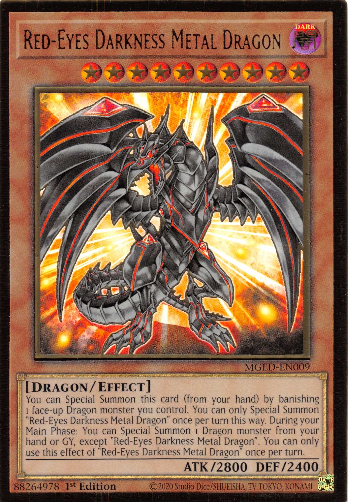 Red-Eyes Darkness Metal Dragon [MGED-EN009] Gold Rare | Mega City Incorporated