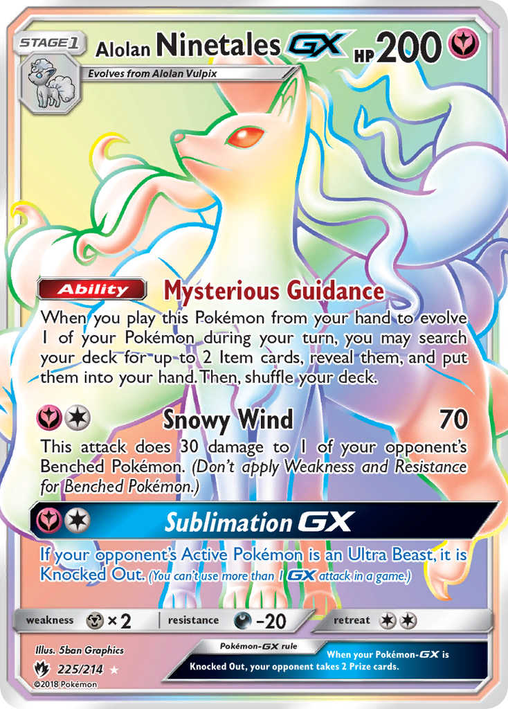 Alolan Ninetales GX (225/214) [Sun & Moon: Lost Thunder] | Mega City Incorporated