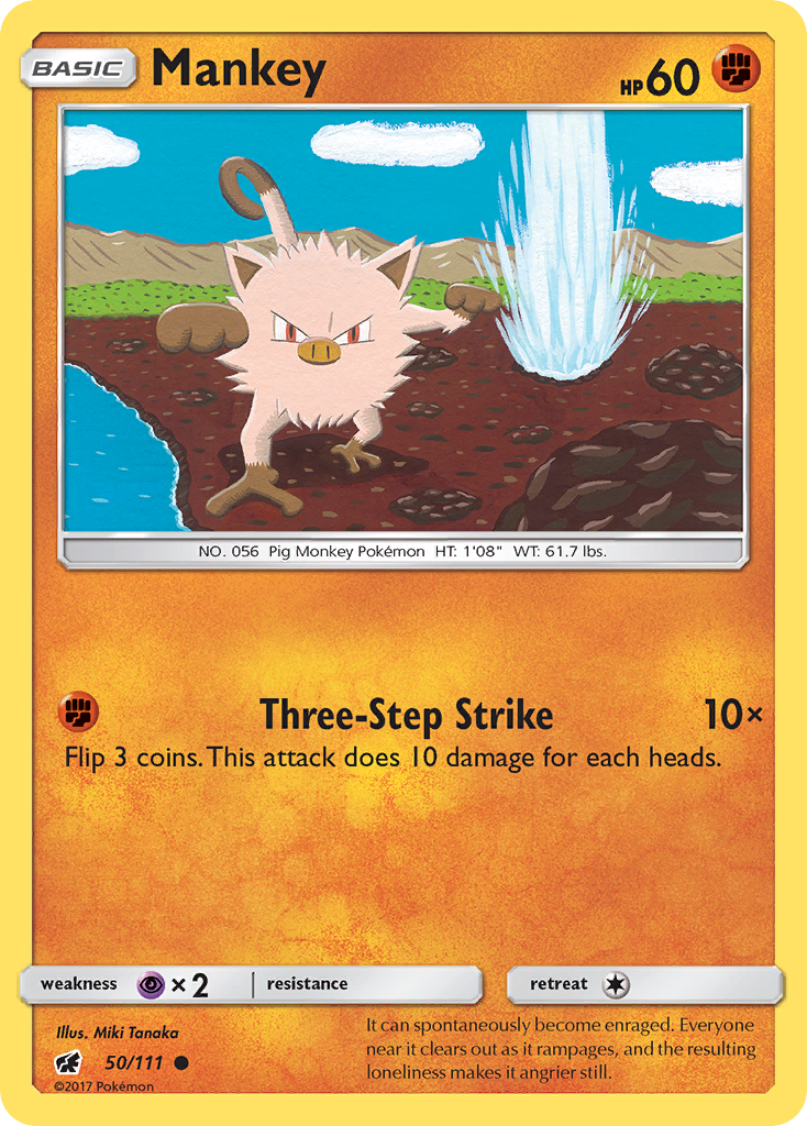 Mankey (50/111) [Sun & Moon: Crimson Invasion] | Mega City Incorporated