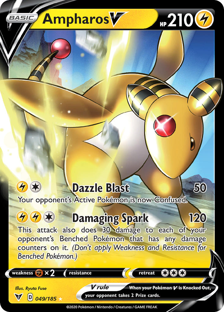 Ampharos V (049/185) [Sword & Shield: Vivid Voltage] | Mega City Incorporated