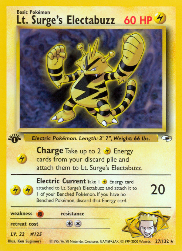 Lt. Surge's Electabuzz (27/132) [Gym Heroes 1st Edition] | Mega City Incorporated