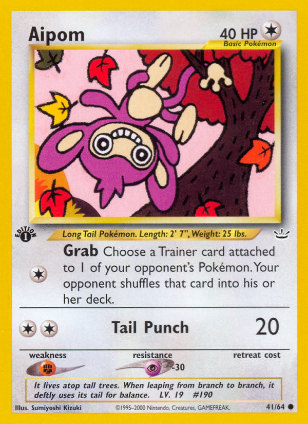 Aipom (41/64) [Neo Revelation 1st Edition] | Mega City Incorporated