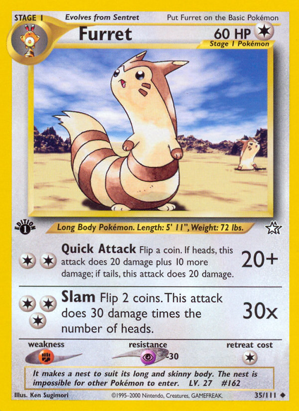 Furret (35/111) [Neo Genesis 1st Edition] | Mega City Incorporated