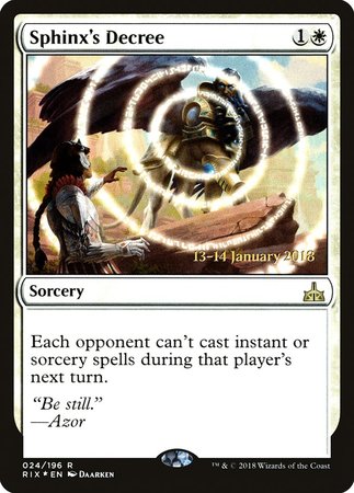 Sphinx's Decree [Rivals of Ixalan Promos] | Mega City Incorporated