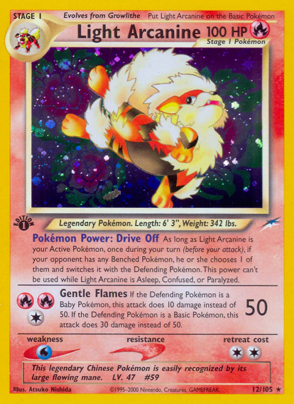 Light Arcanine (12/105) [Neo Destiny 1st Edition] | Mega City Incorporated