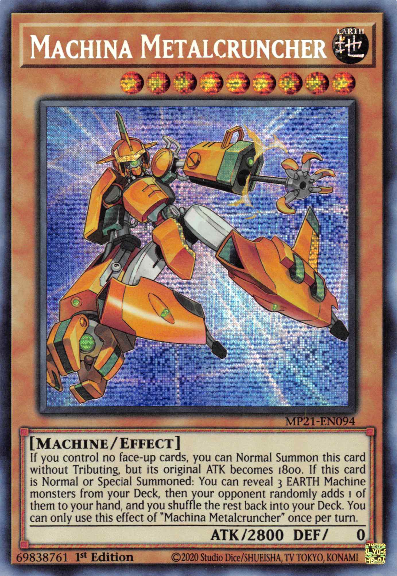 Machina Metalcruncher [MP21-EN094] Prismatic Secret Rare | Mega City Incorporated