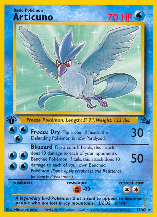 Articuno (17/62) [Fossil 1st Edition] | Mega City Incorporated