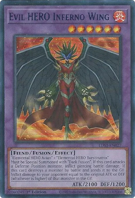 Evil HERO Inferno Wing (Blue) [LDS3-EN027] Ultra Rare | Mega City Incorporated