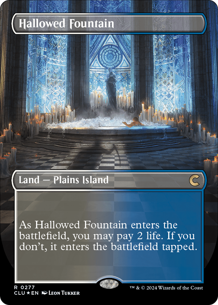 Hallowed Fountain (Borderless) [Ravnica: Clue Edition] | Mega City Incorporated