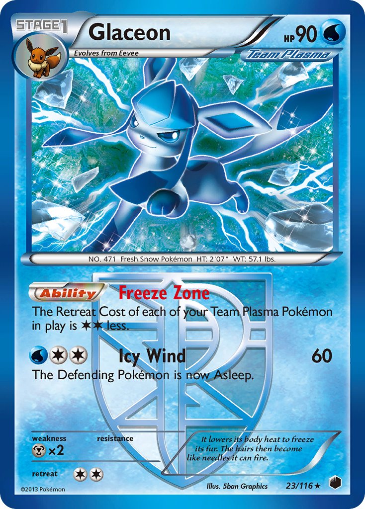 Glaceon (23/116) (Theme Deck Exclusive) [Black & White: Plasma Freeze] | Mega City Incorporated