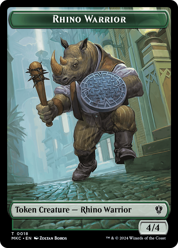 Thopter // Rhino Warrior Double-Sided Token [Murders at Karlov Manor Commander Tokens] | Mega City Incorporated