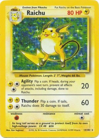 Raichu (14/102) [Base Set Unlimited] | Mega City Incorporated