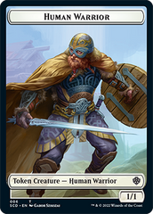 Saproling // Human Warrior Double-Sided Token [Starter Commander Decks] | Mega City Incorporated
