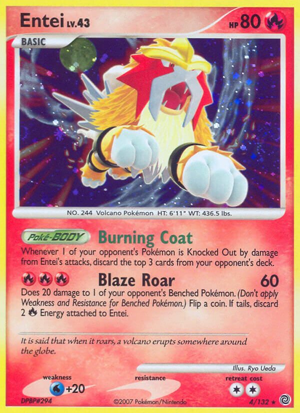 Entei (4/132) (Cracked Ice Holo) [Diamond & Pearl: Secret Wonders] | Mega City Incorporated