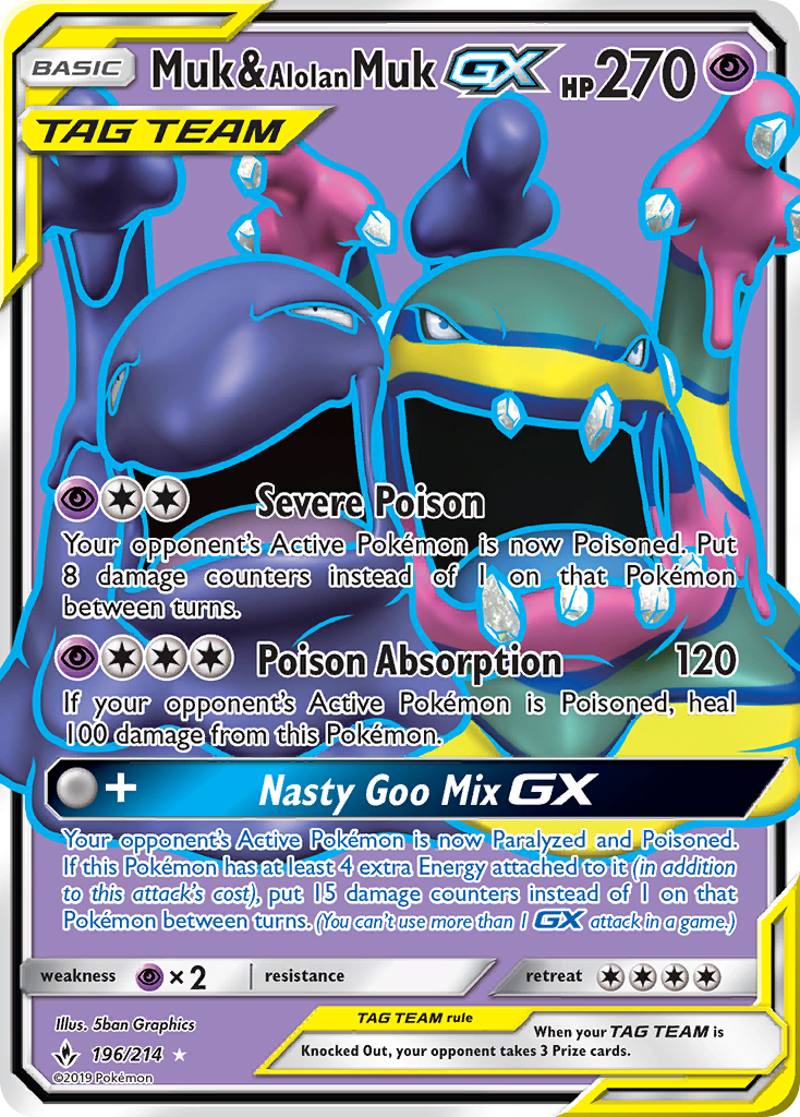 Muk & Alolan Muk GX (196/214) [Sun & Moon: Unbroken Bonds] | Mega City Incorporated