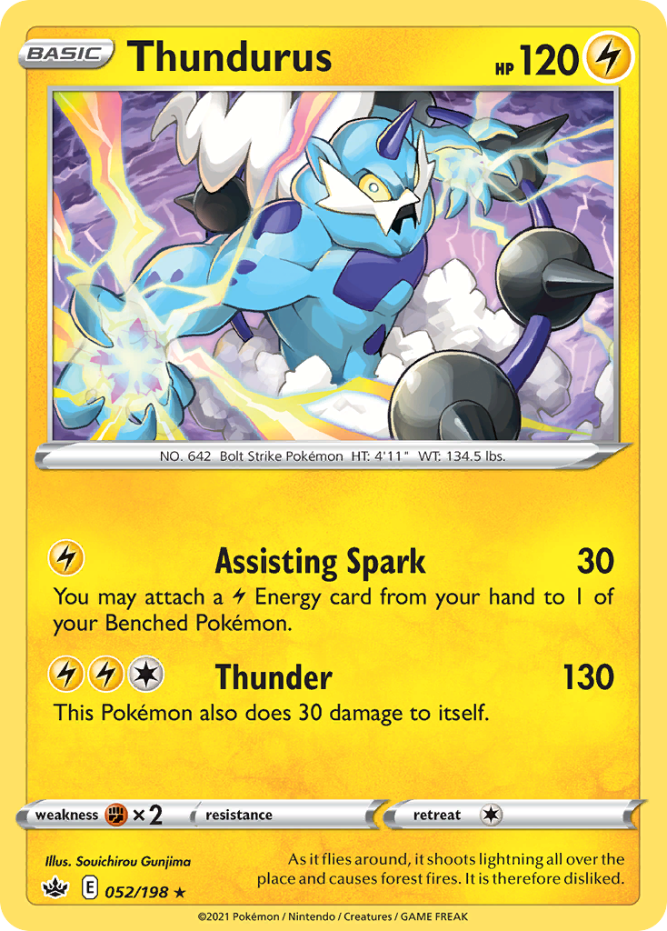 Thundurus (052/198) (Theme Deck Exclusive) [Sword & Shield: Chilling Reign] | Mega City Incorporated