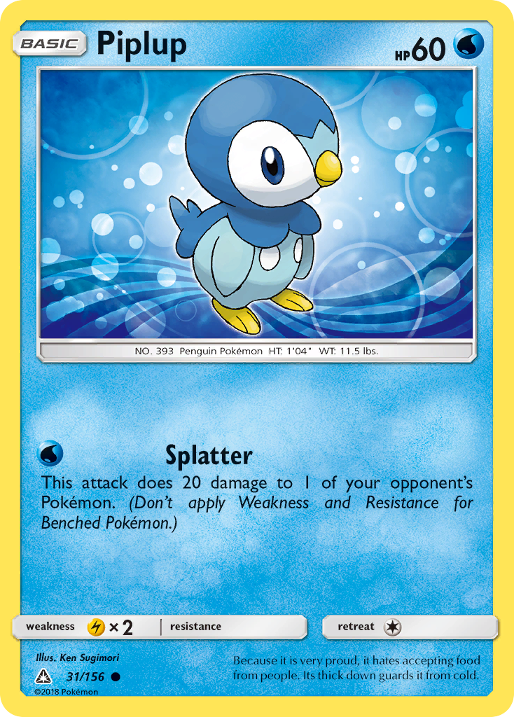 Piplup (31/156) [Sun & Moon: Ultra Prism] | Mega City Incorporated