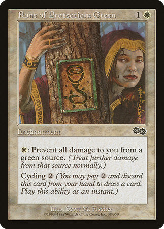 Rune of Protection: Green [Urza's Saga] | Mega City Incorporated