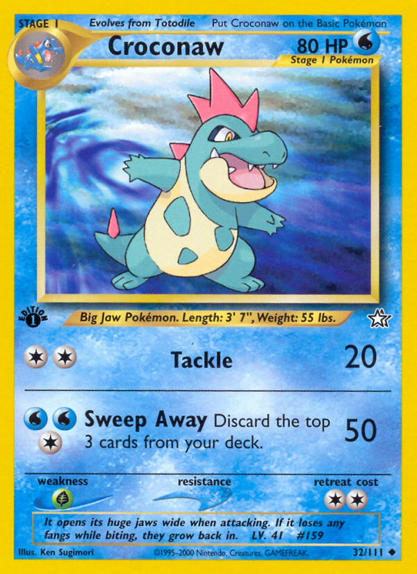 Croconaw (32/111) [Neo Genesis 1st Edition] | Mega City Incorporated