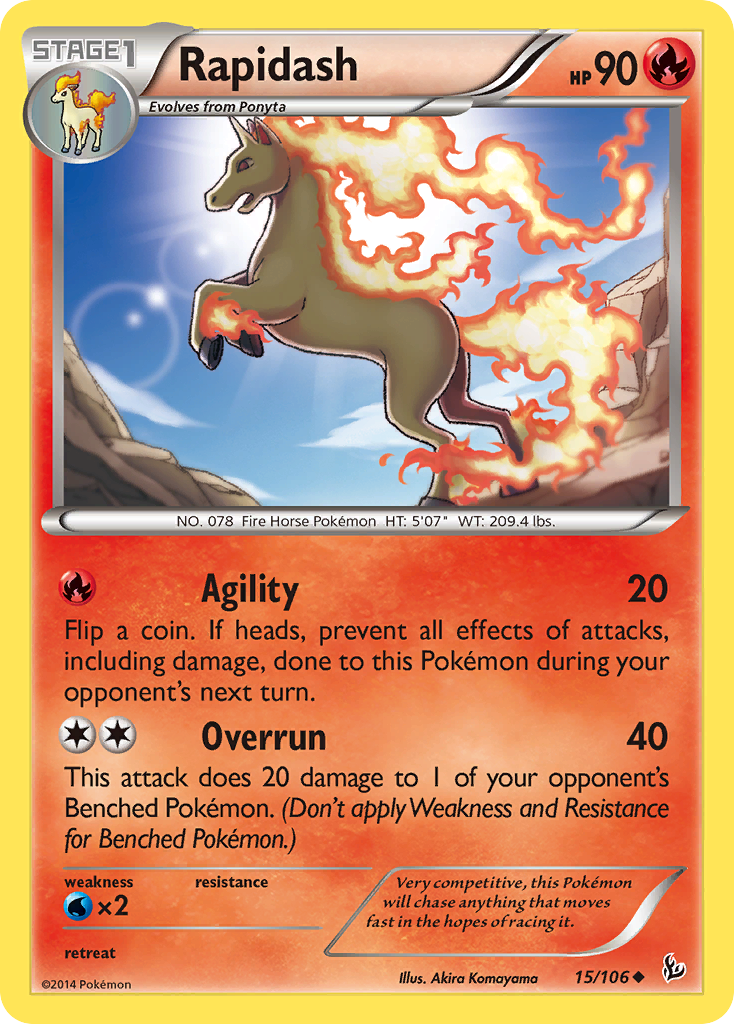 Rapidash (15/106) [XY: Flashfire] | Mega City Incorporated