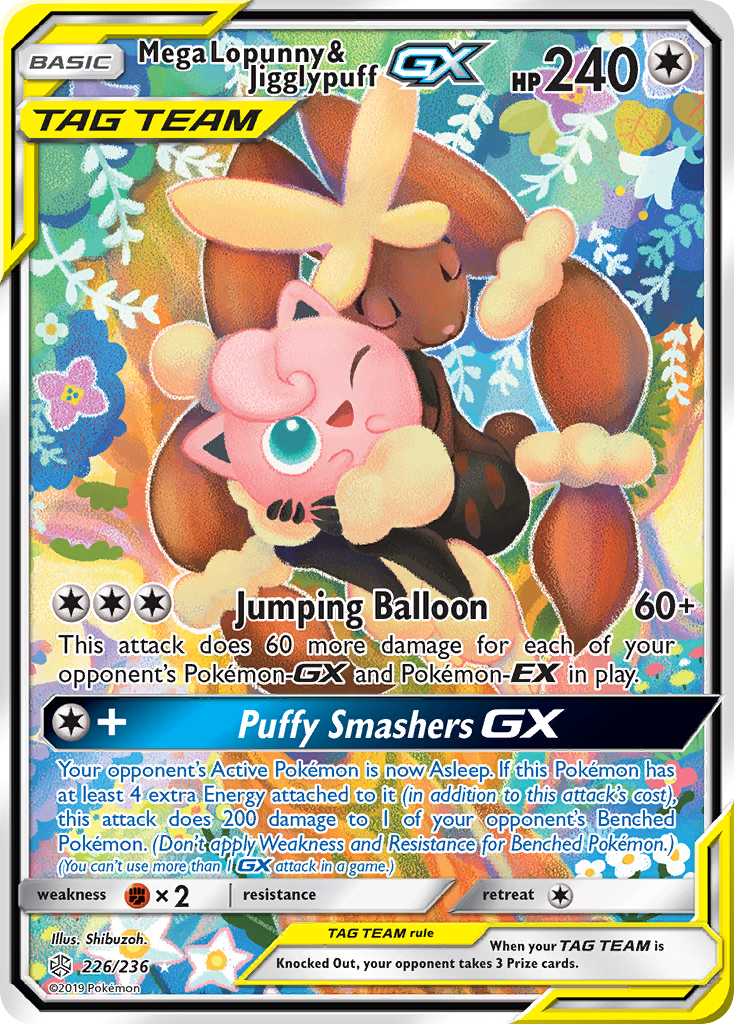 Mega Lopunny & Jigglypuff GX (226/236) [Sun & Moon: Cosmic Eclipse] | Mega City Incorporated