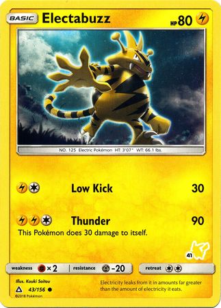 Electabuzz (43/156) (Pikachu Stamp #41) [Battle Academy 2020] | Mega City Incorporated