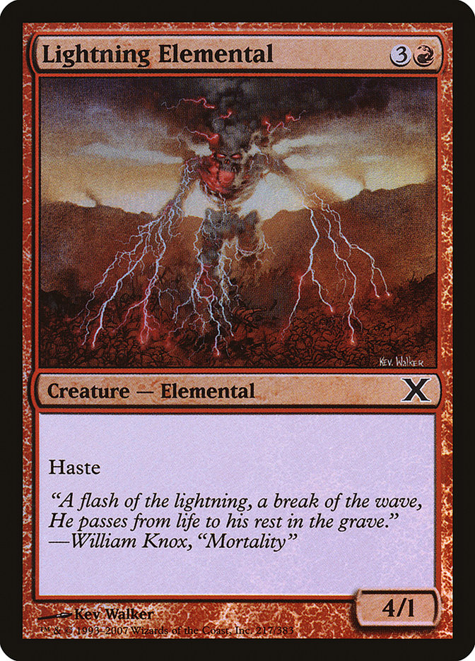 Lightning Elemental (Premium Foil) [Tenth Edition] | Mega City Incorporated