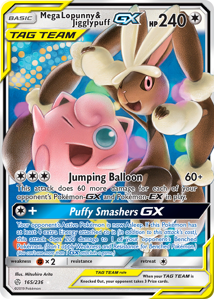 Mega Lopunny & Jigglypuff GX (165/236) [Sun & Moon: Cosmic Eclipse] | Mega City Incorporated