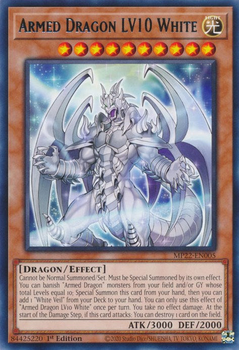 Armed Dragon LV10 White [MP22-EN005] Rare | Mega City Incorporated