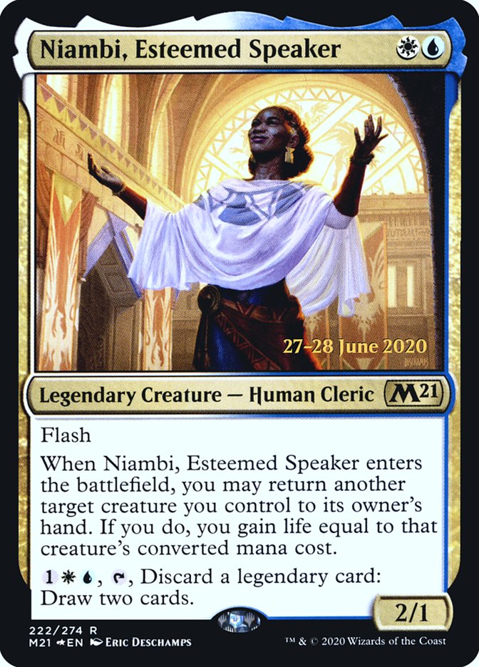 Niambi, Esteemed Speaker  [Core Set 2021 Prerelease Promos] | Mega City Incorporated
