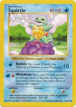 Squirtle (63/102) [Base Set Shadowless Unlimited] | Mega City Incorporated