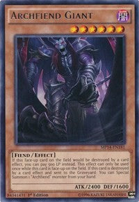 Archfiend Giant [MP14-EN181] Rare | Mega City Incorporated