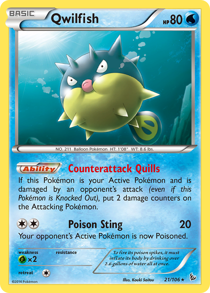 Qwilfish (21/106) [XY: Flashfire] | Mega City Incorporated