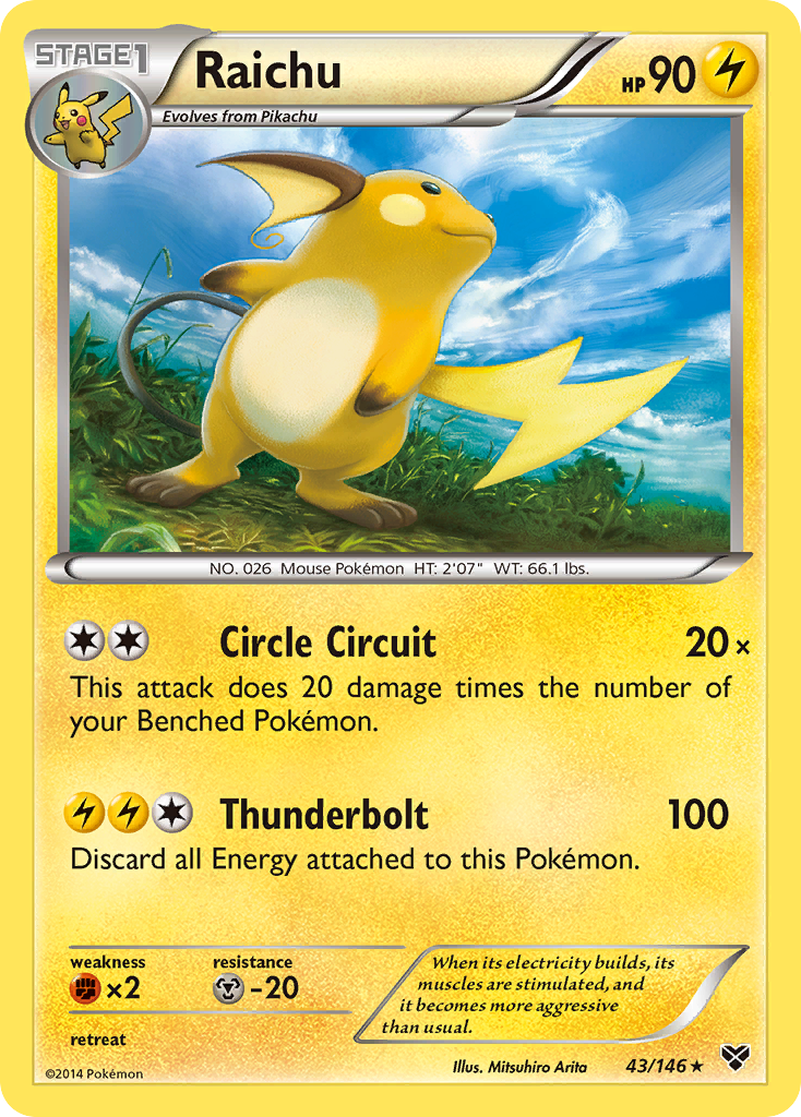 Raichu (43/146) [XY: Base Set] | Mega City Incorporated