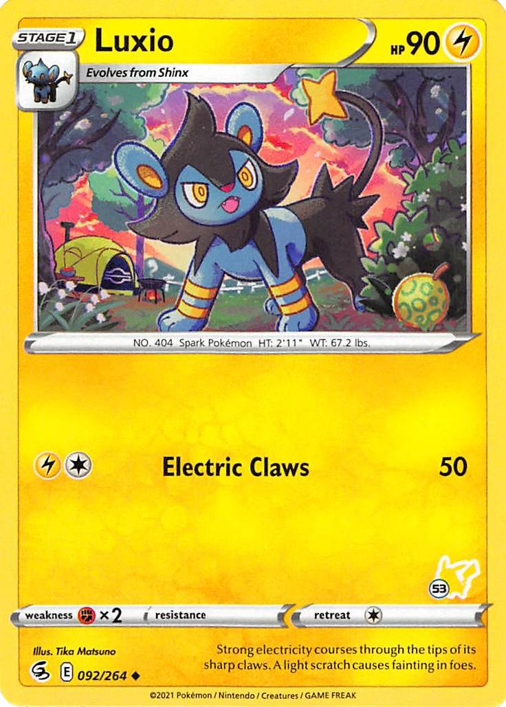 Luxio (092/264) (Pikachu Stamp #53) [Battle Academy 2022] | Mega City Incorporated