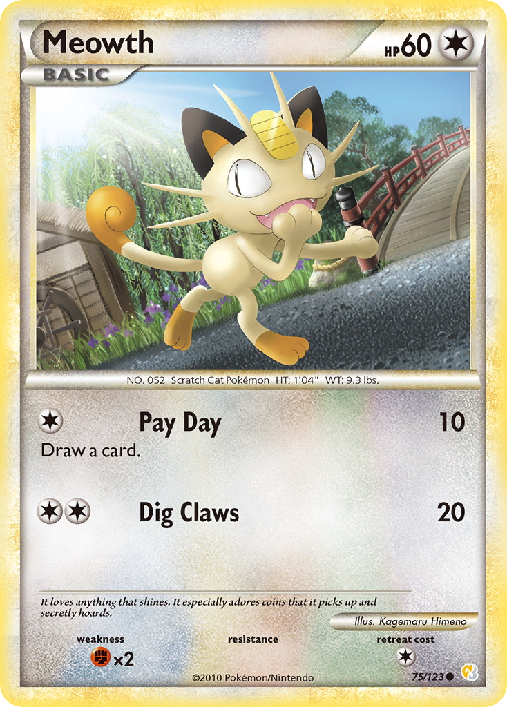 Meowth (75/123) [HeartGold & SoulSilver: Base Set] | Mega City Incorporated