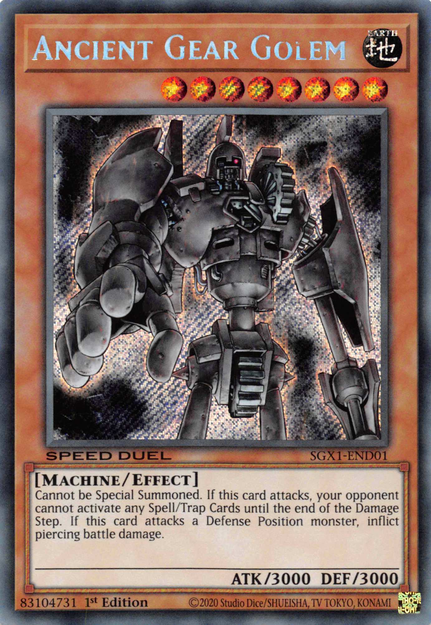 Ancient Gear Golem [SGX1-END01] Secret Rare | Mega City Incorporated